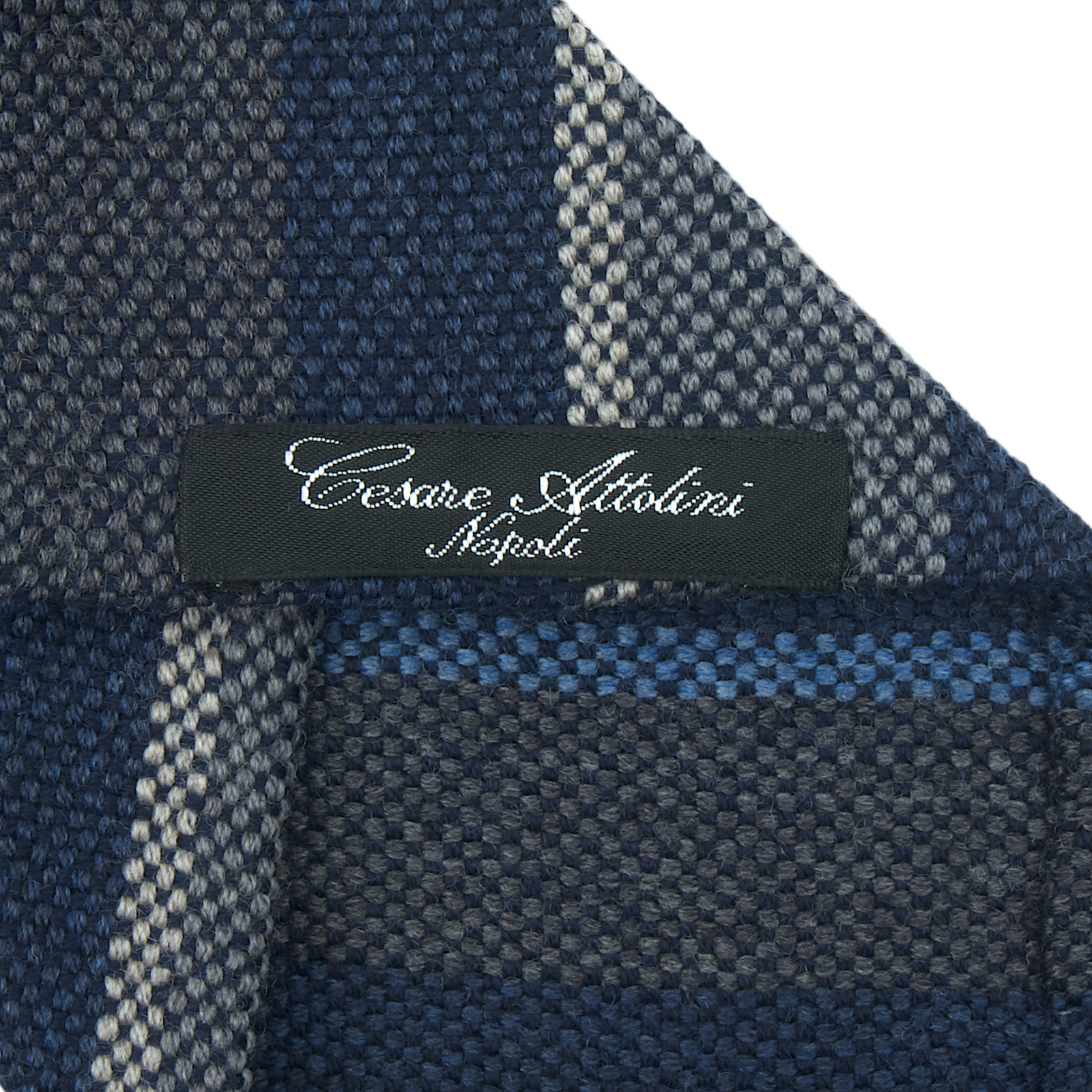 Cesare Attolini blau grau gestreifte Krawatte