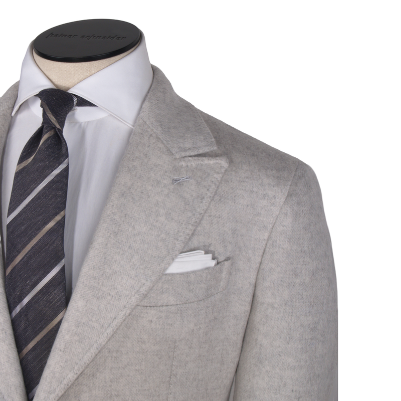Gaiola Napoli virgin wool cashmere coat in light gray