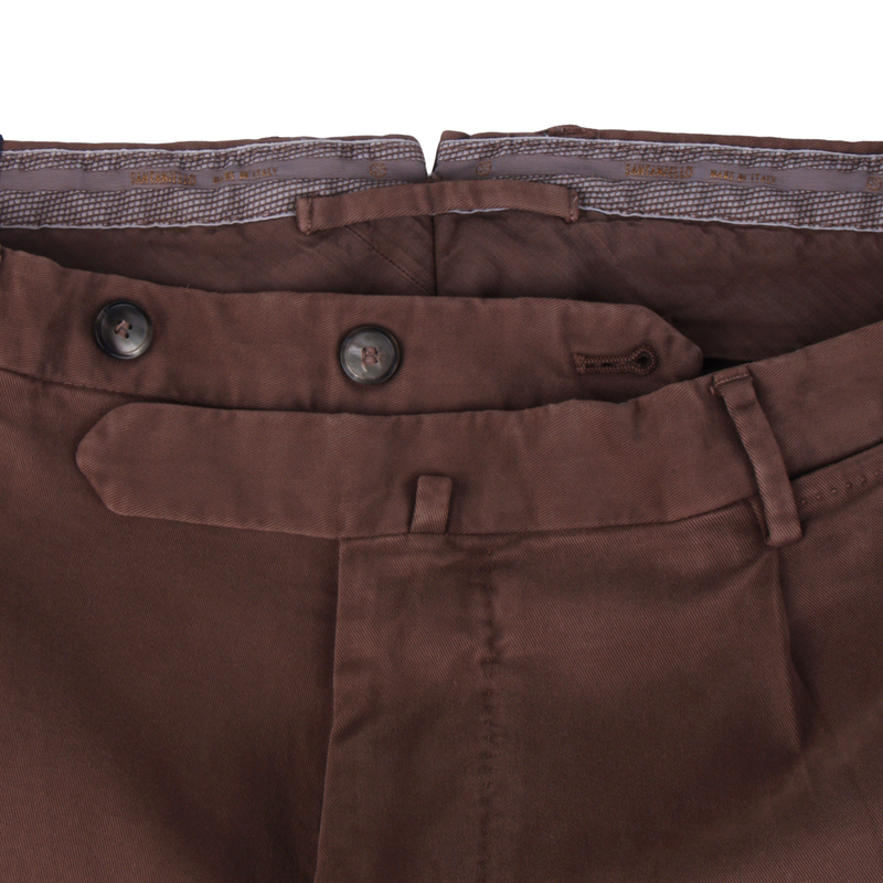 Santaniello Evoluto cotton trousers chocolate brown