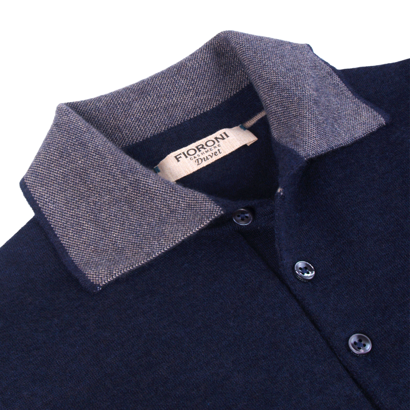 Fioroni Duvet cashmere sweater with polo collar