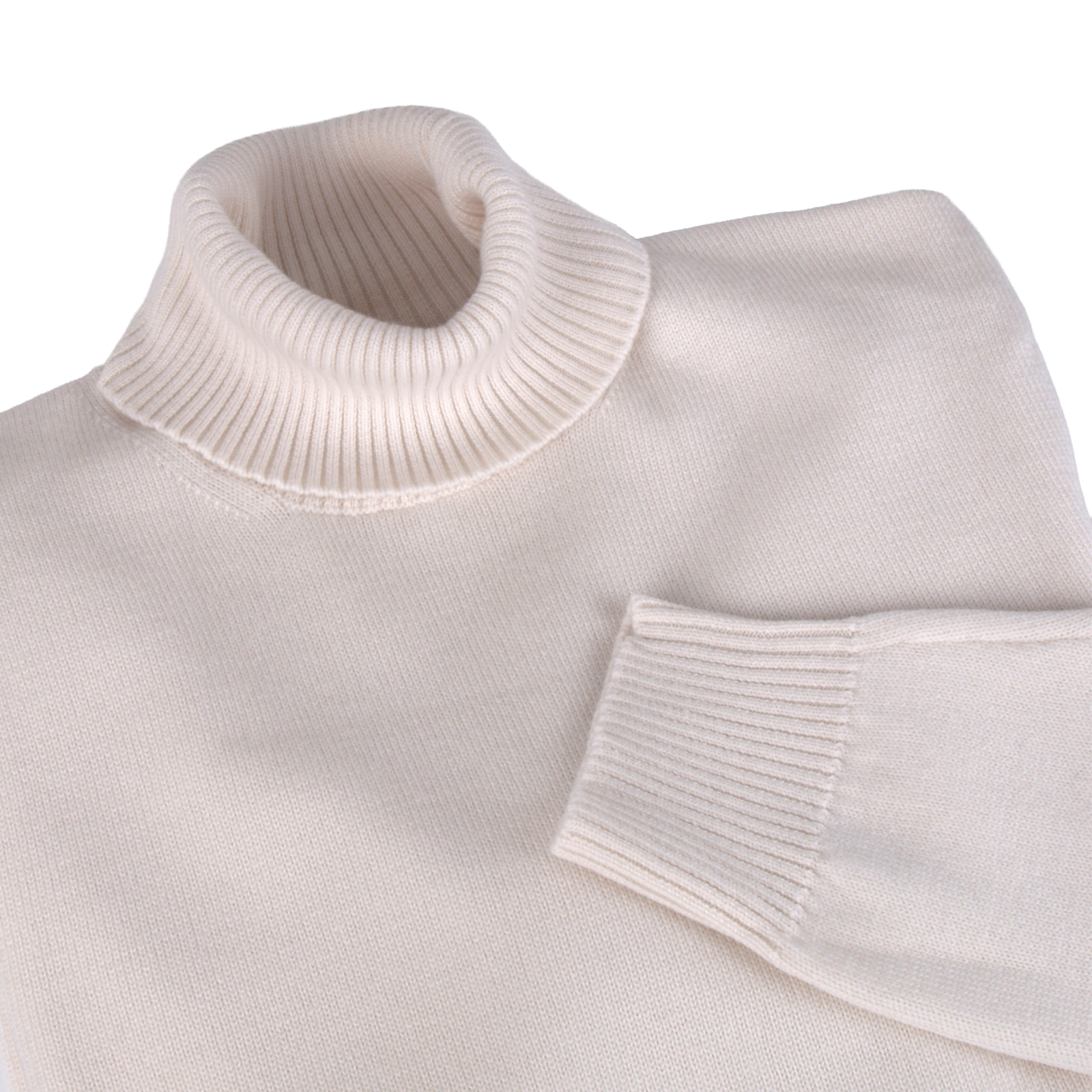 Malo Schurwolle Rollkragenpullover in Cremefarbe