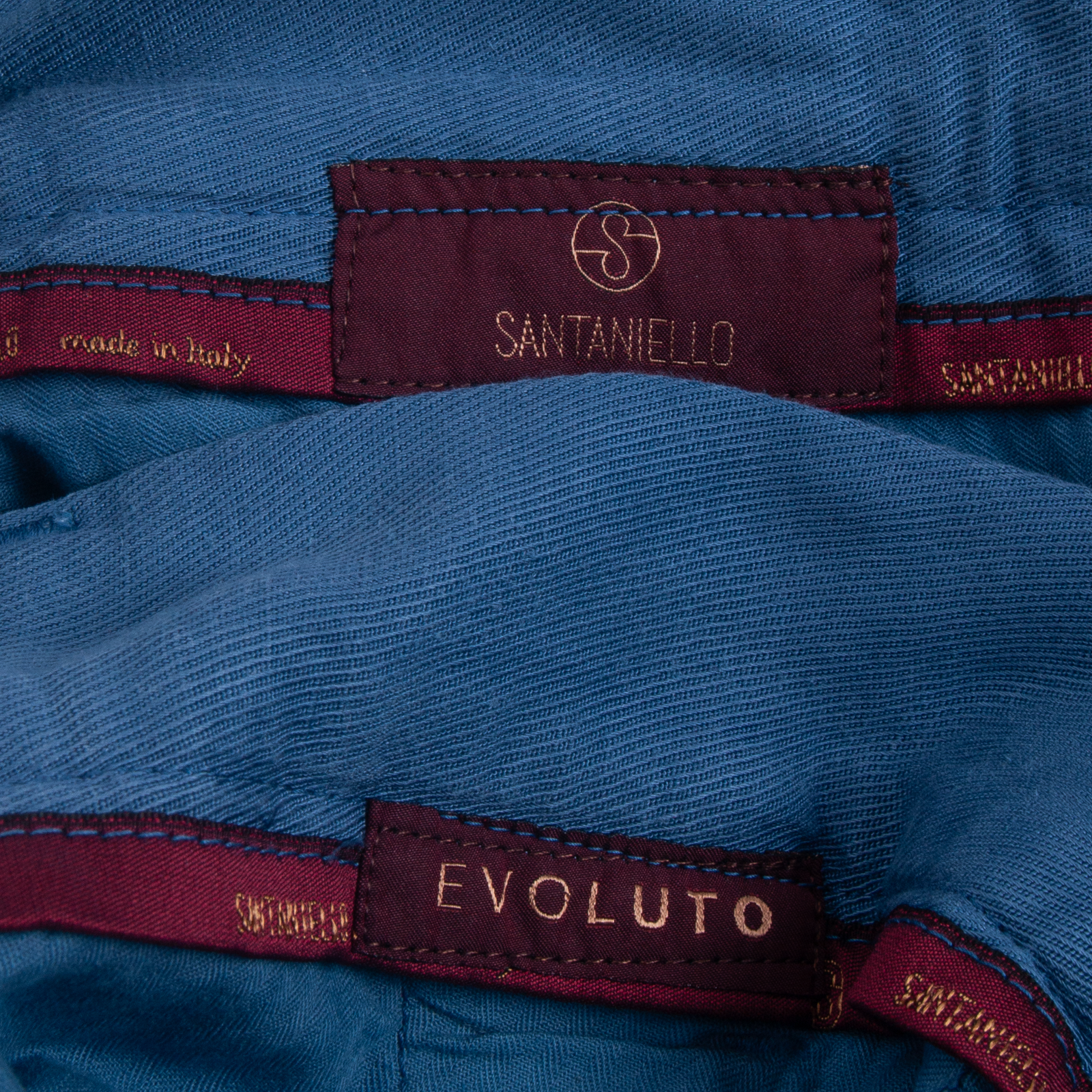 Santaniello Evoluto summer trousers in an intense azure blue