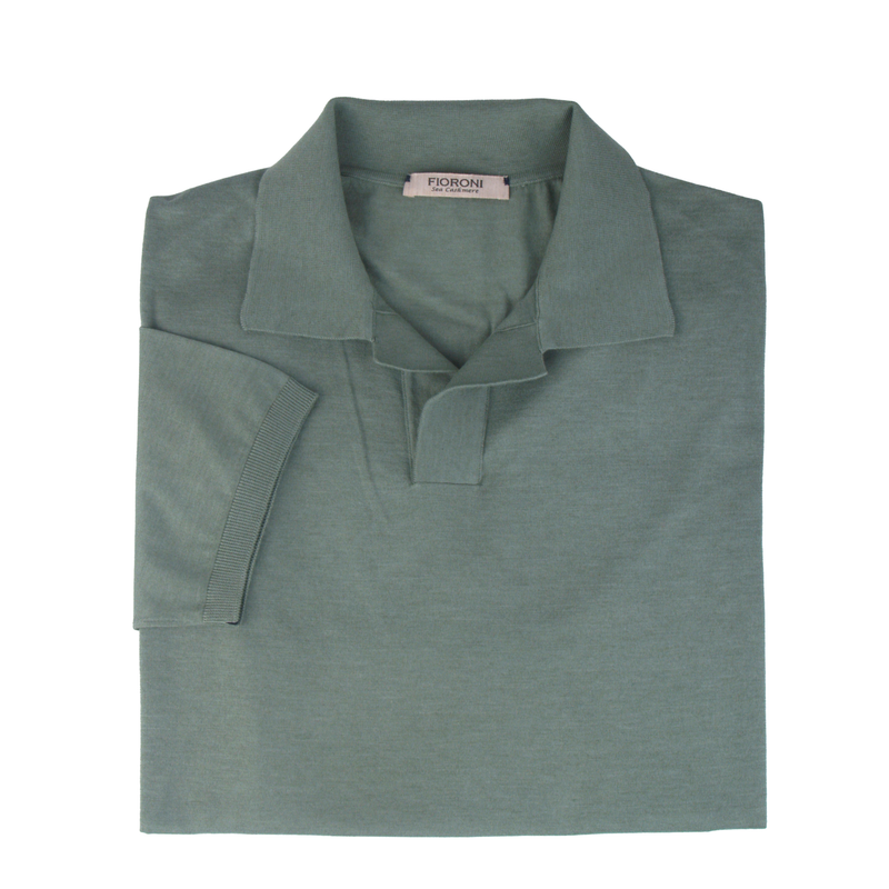 Fioroni grünes Poloshirt mit kurzen Ärmeln