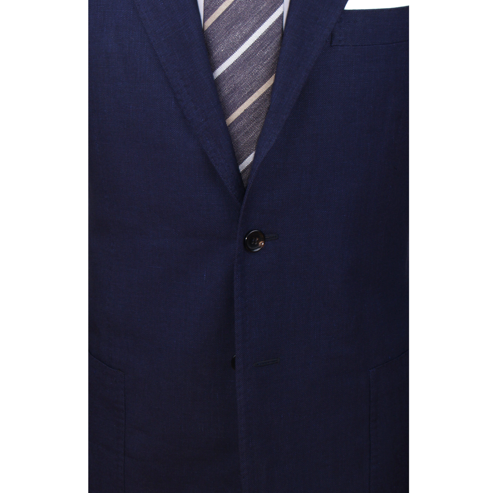 Stile Latino Napoli Baumwolle Leinenanzug Blau