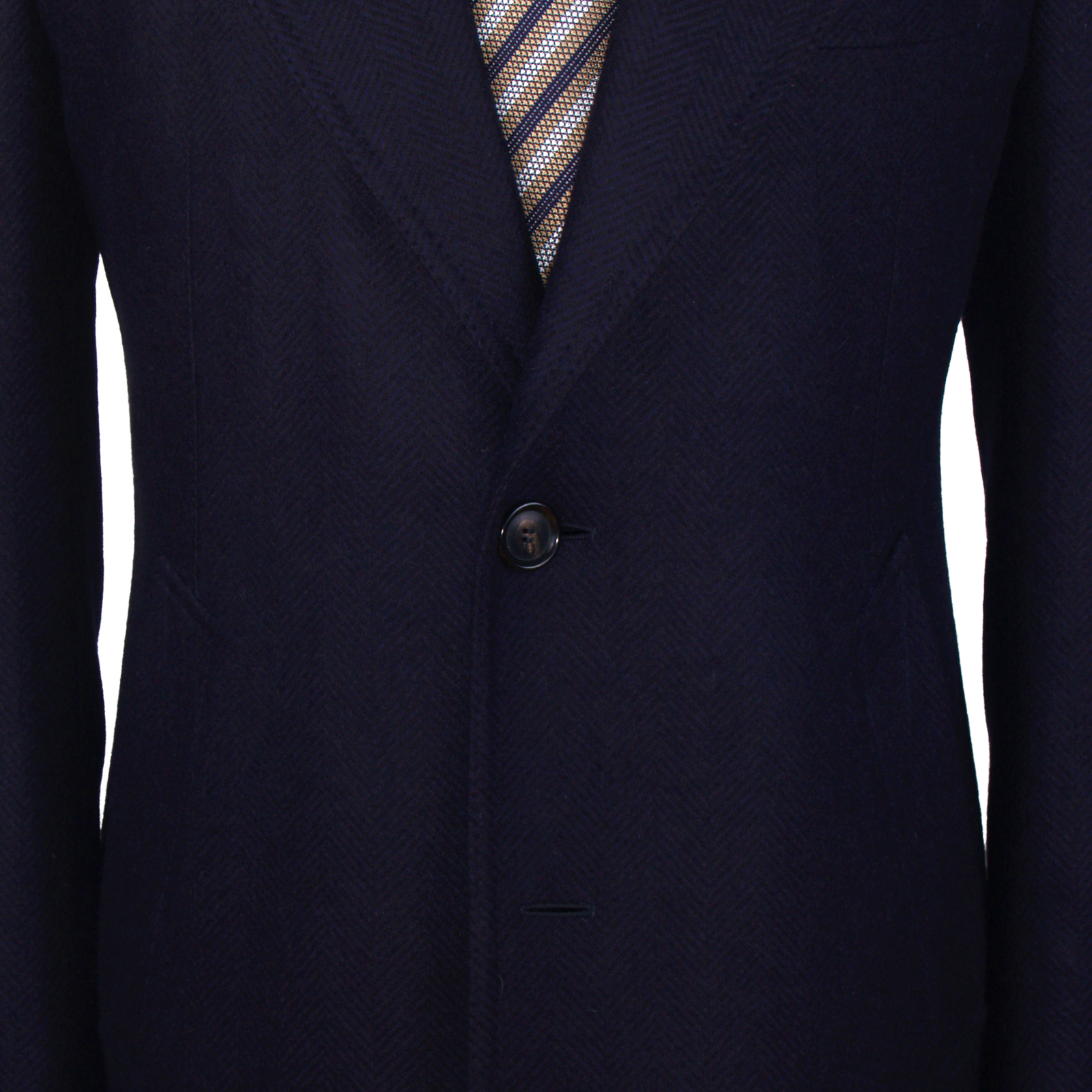 Gaiola Napoli coat dark blue in a wide herringbone pattern
