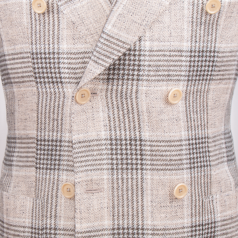 Gaiola Napoli Leinensakko Beige Kariert