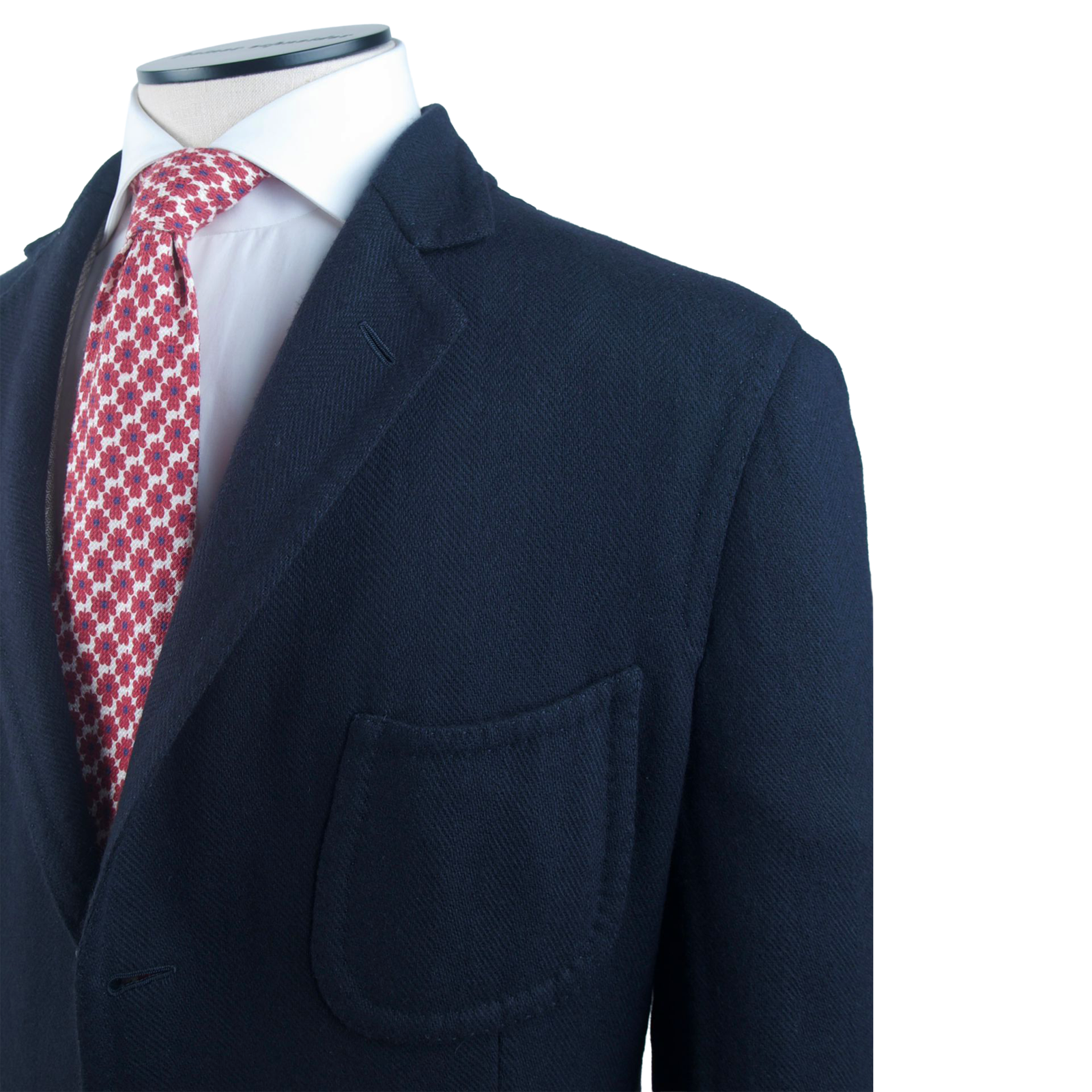 Cesare Attolini Sakko aus reinem Kaschmir in Nachtblau mit Fischgrätmuster