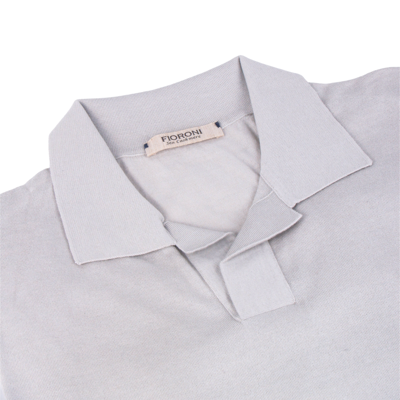 Fioroni light beige polo shirt with long sleeves