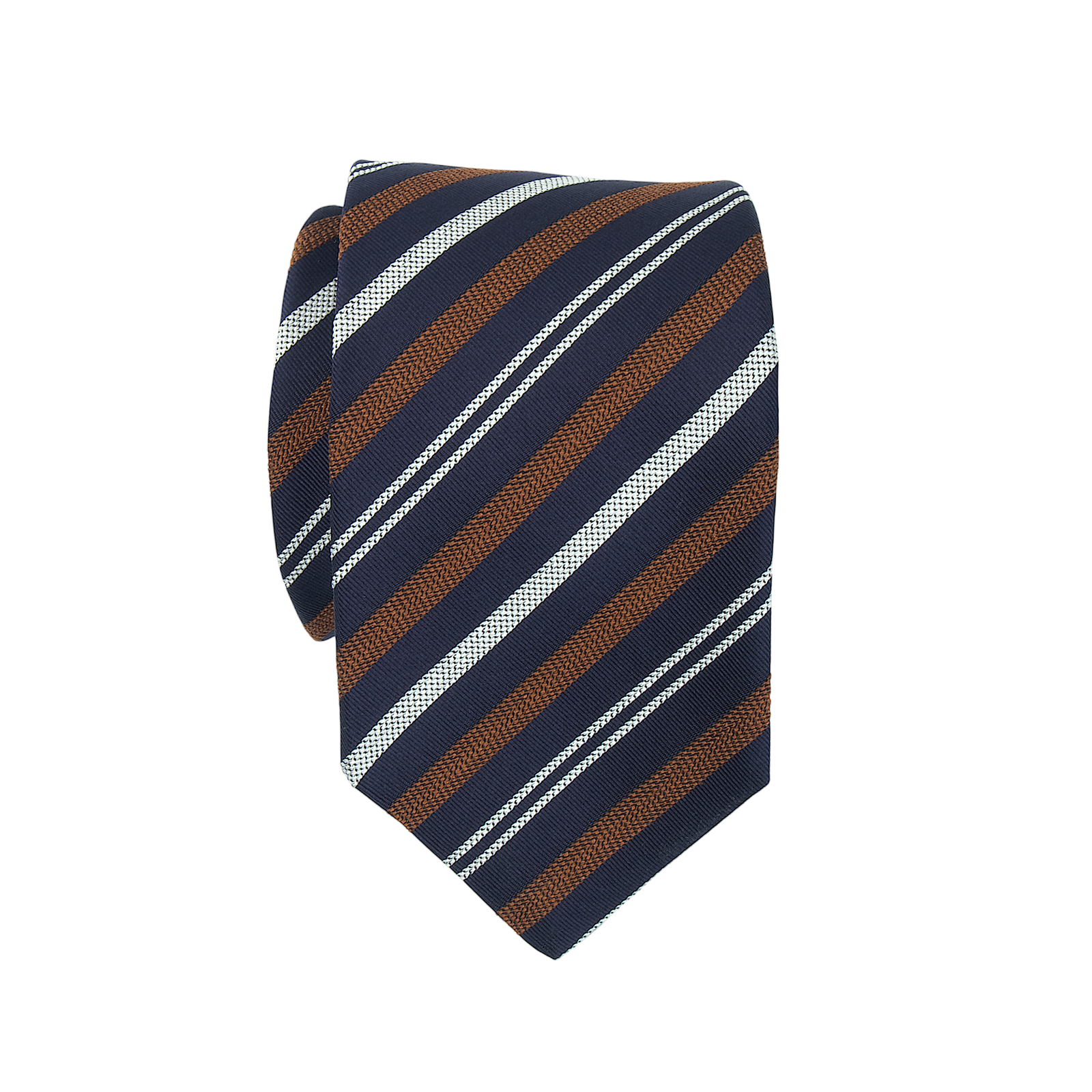 Luigi Borrelli tie blue brown white striped