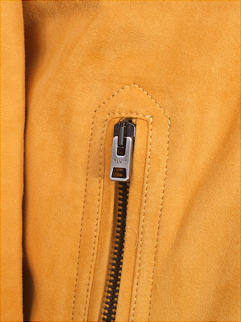 Manto mustard yellow summer blouson made from the finest lamb leather