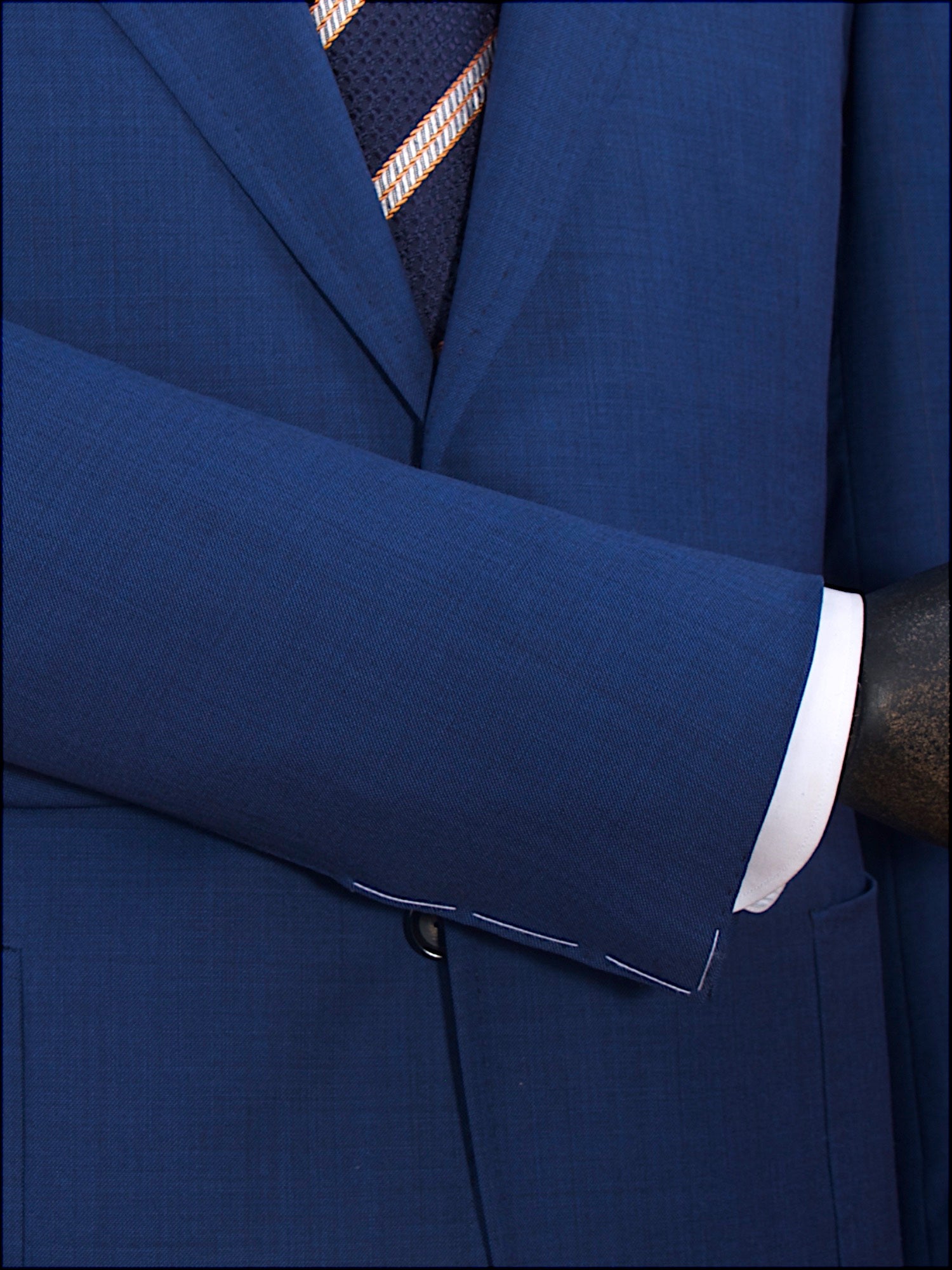 Stile Latino blauer Anzug aus Wolle mit Peakrever