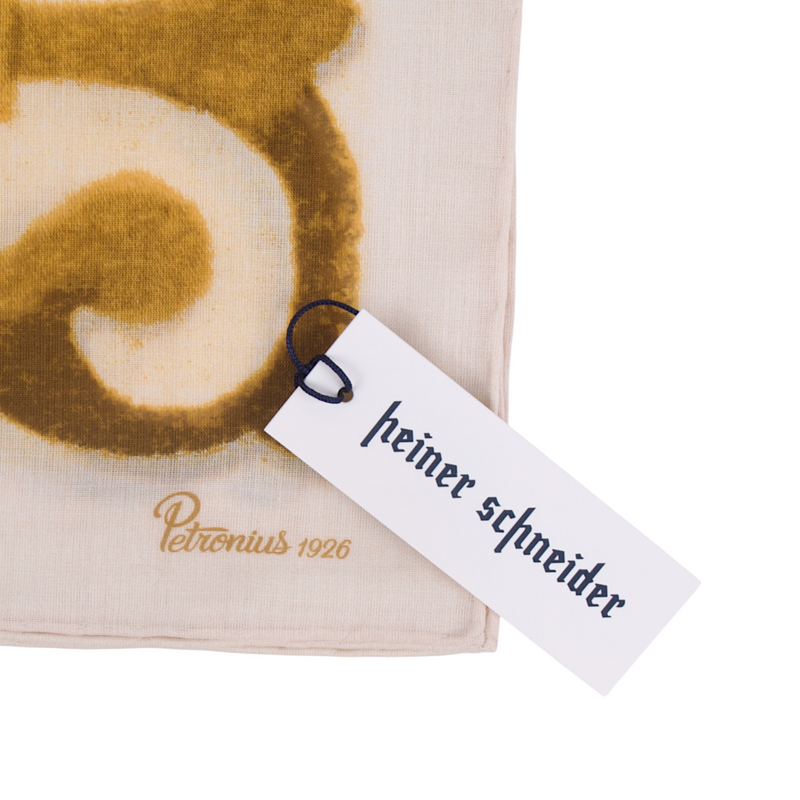 Petronius Einstecktuch Fazzoletto Gelb mit Vietri Muster