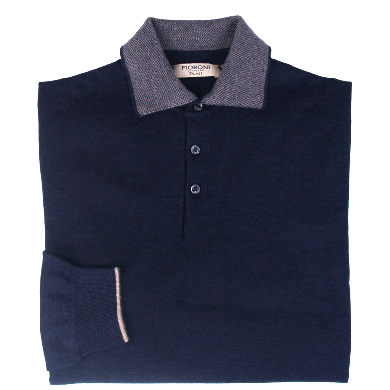 Fioroni Duvet cashmere sweater with polo collar