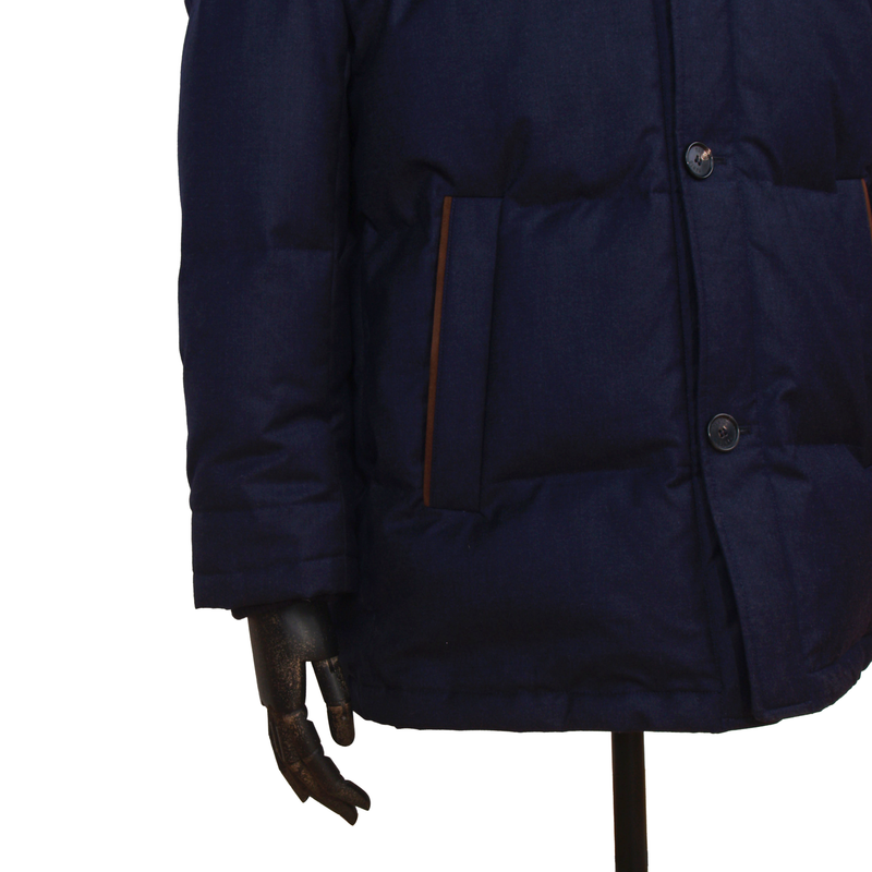 Manto Schurwolle Jacke in Dunkelblau mit Green Storm System