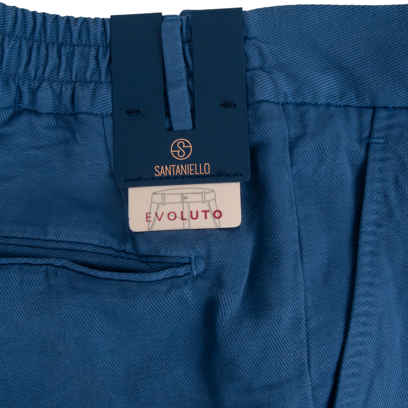 Santaniello Evoluto summer trousers in an intense azure blue