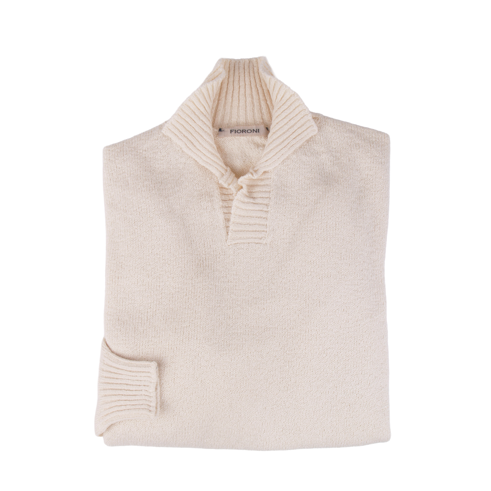 Fioroni beige Baumwollpullover mit langen Ärmeln