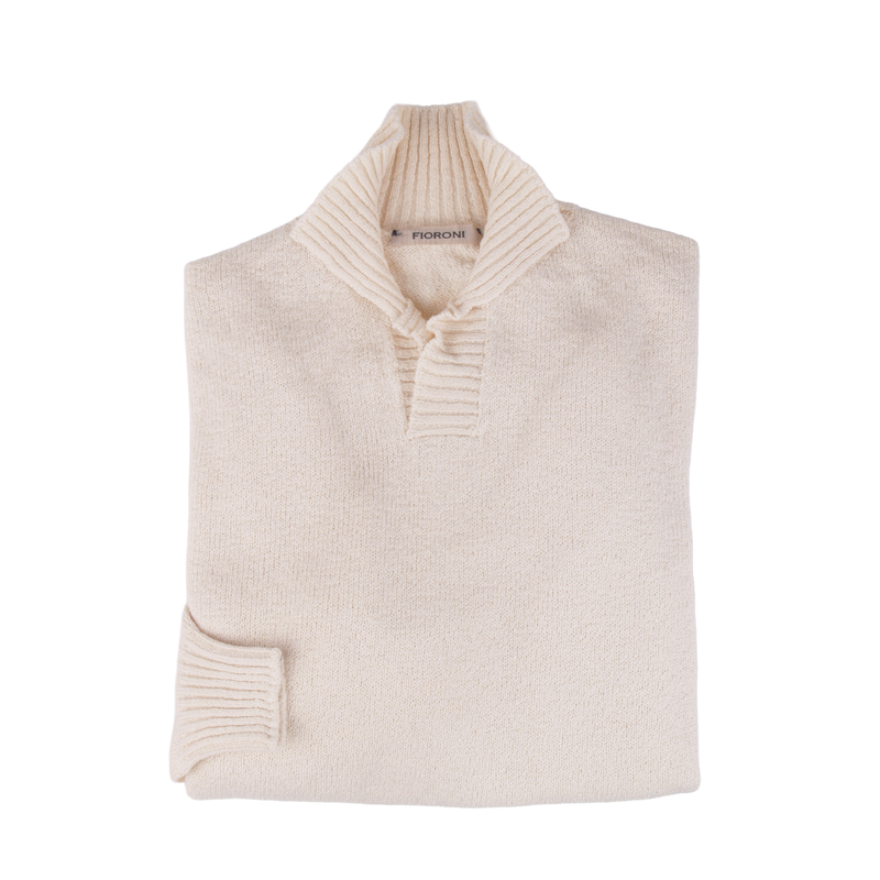 Fioroni beige Baumwollpullover mit langen Ärmeln
