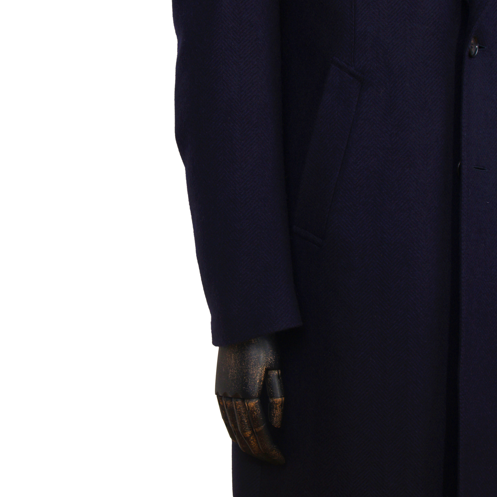 Gaiola Napoli coat dark blue in a wide herringbone pattern