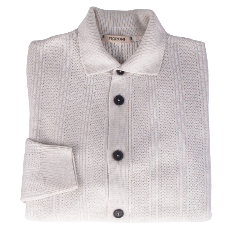 Fioroni cashmere bomber jacket with buttons and polo collar
