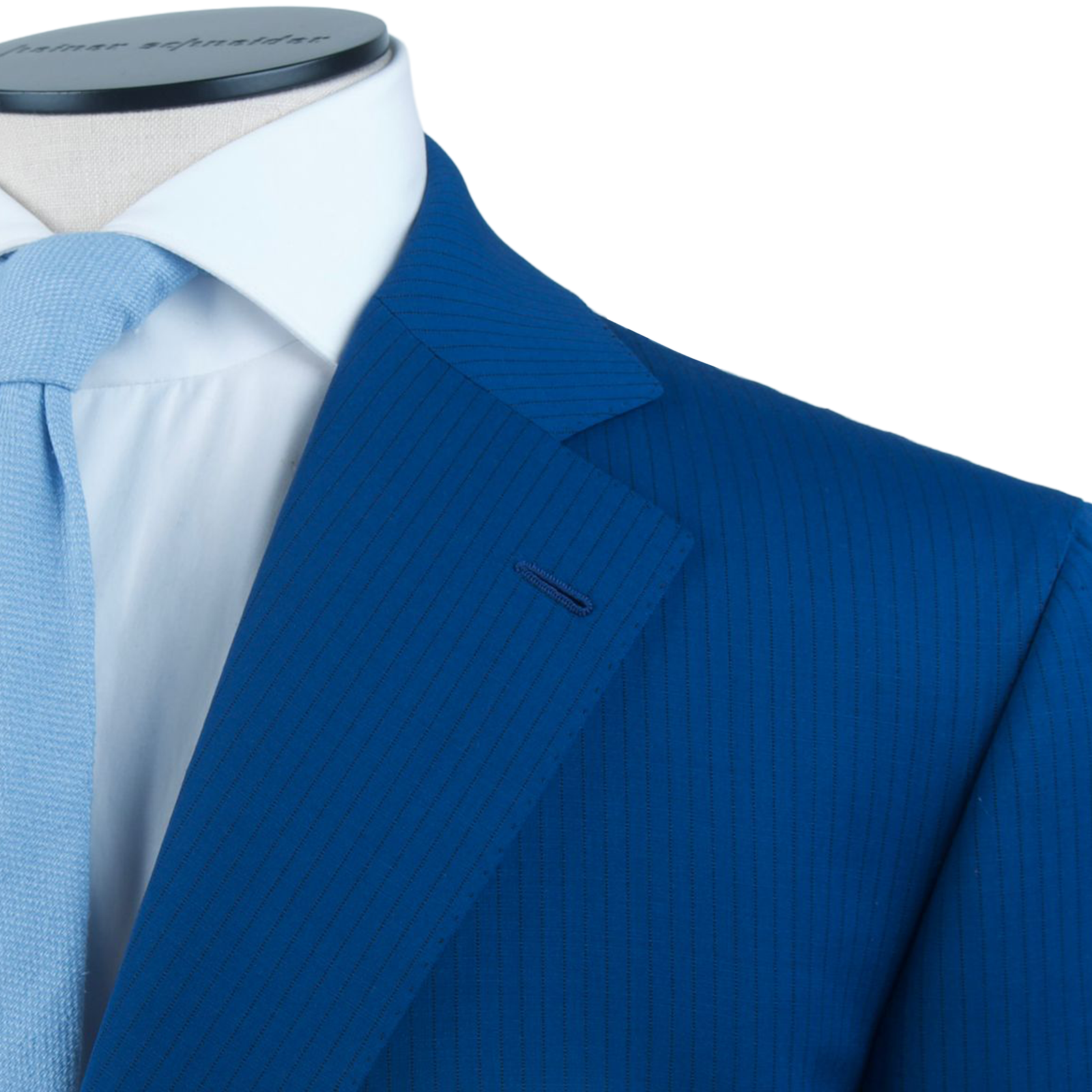 Cesare Attolini Anzug in Königsblau mit dunkelblauem Nadelstreifen