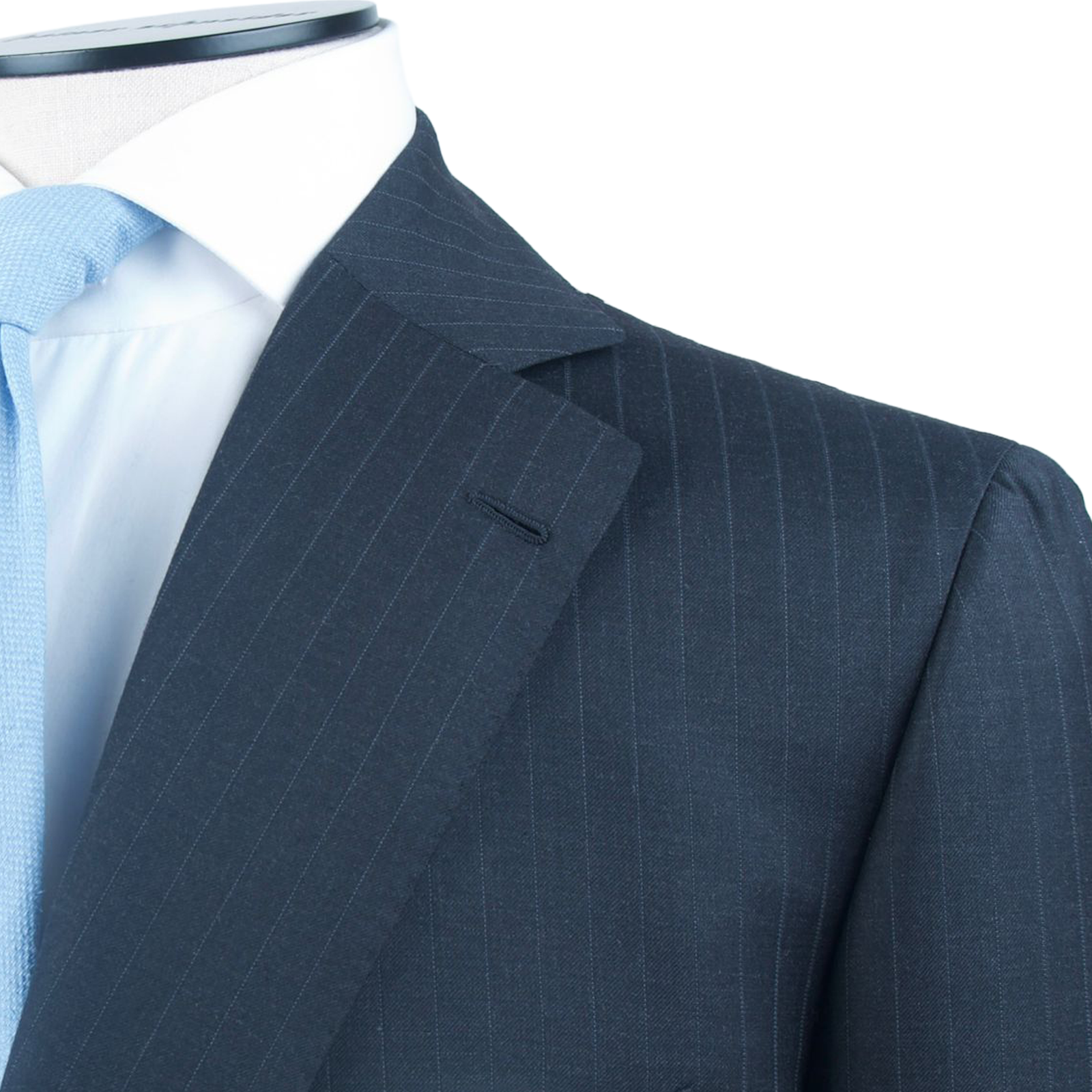 Cesare Attolini Anzug in mittel-grau mit violettem Nadelstreifen