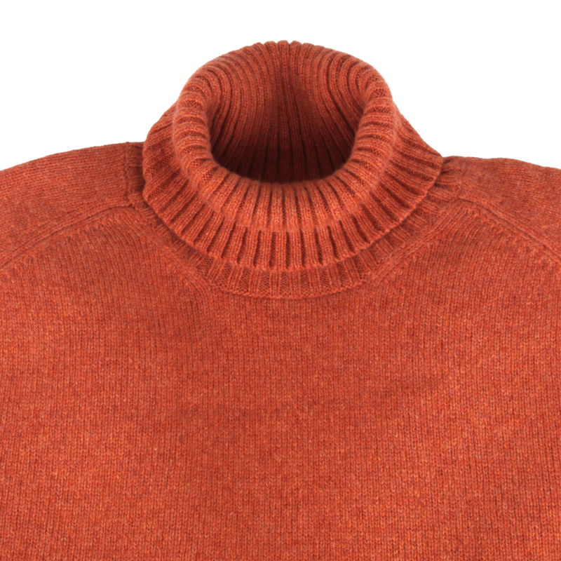 Malo Kaschmir Rollkragenpullover in Rostrote