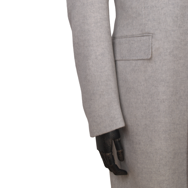 Gaiola Napoli virgin wool cashmere coat in light gray