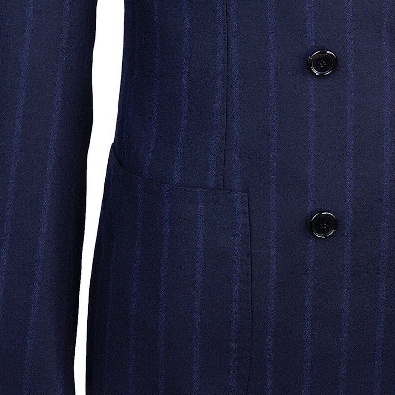 Cesare Attolini blauer Anzug Kreidestreifen
