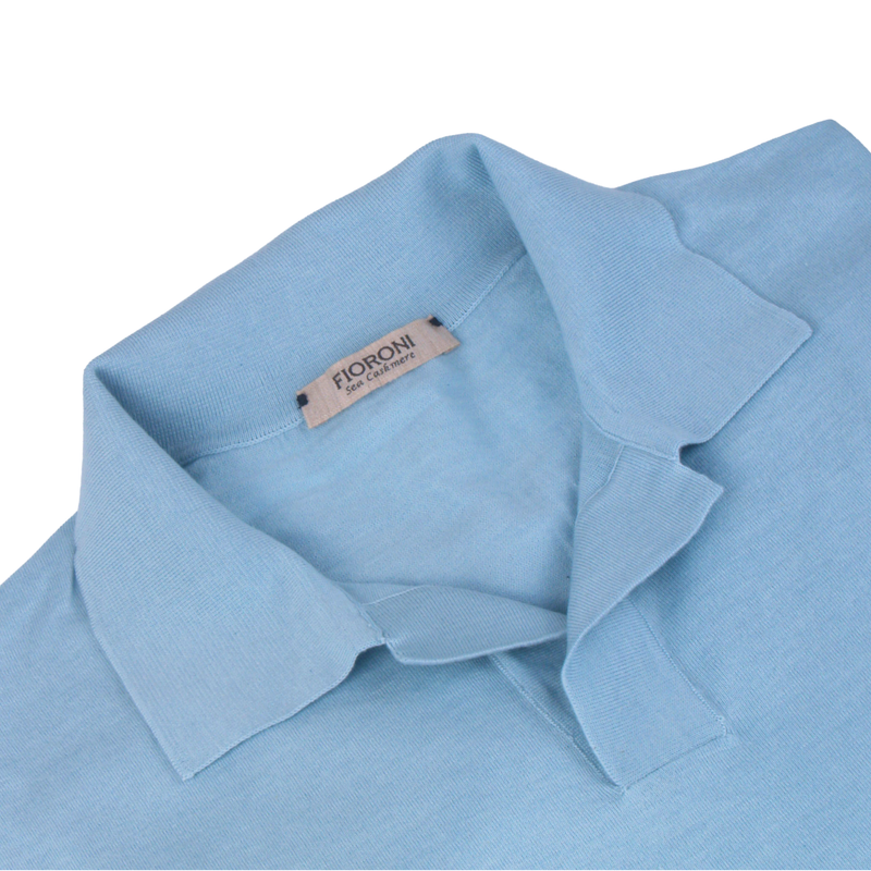 Fioroni light blue polo shirt with short sleeves