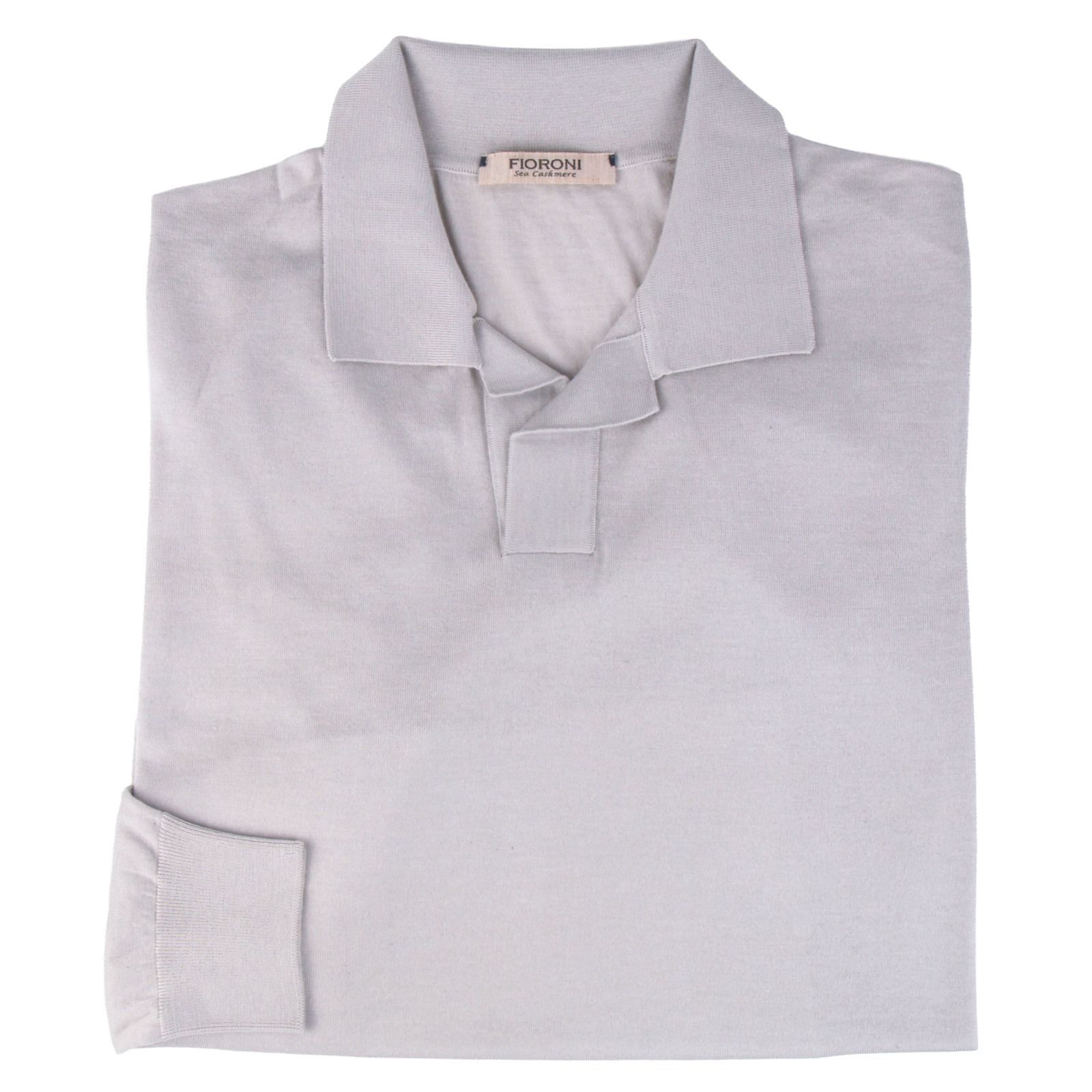 Fioroni light beige polo shirt with long sleeves