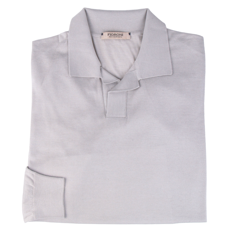 Fioroni light beige polo shirt with long sleeves