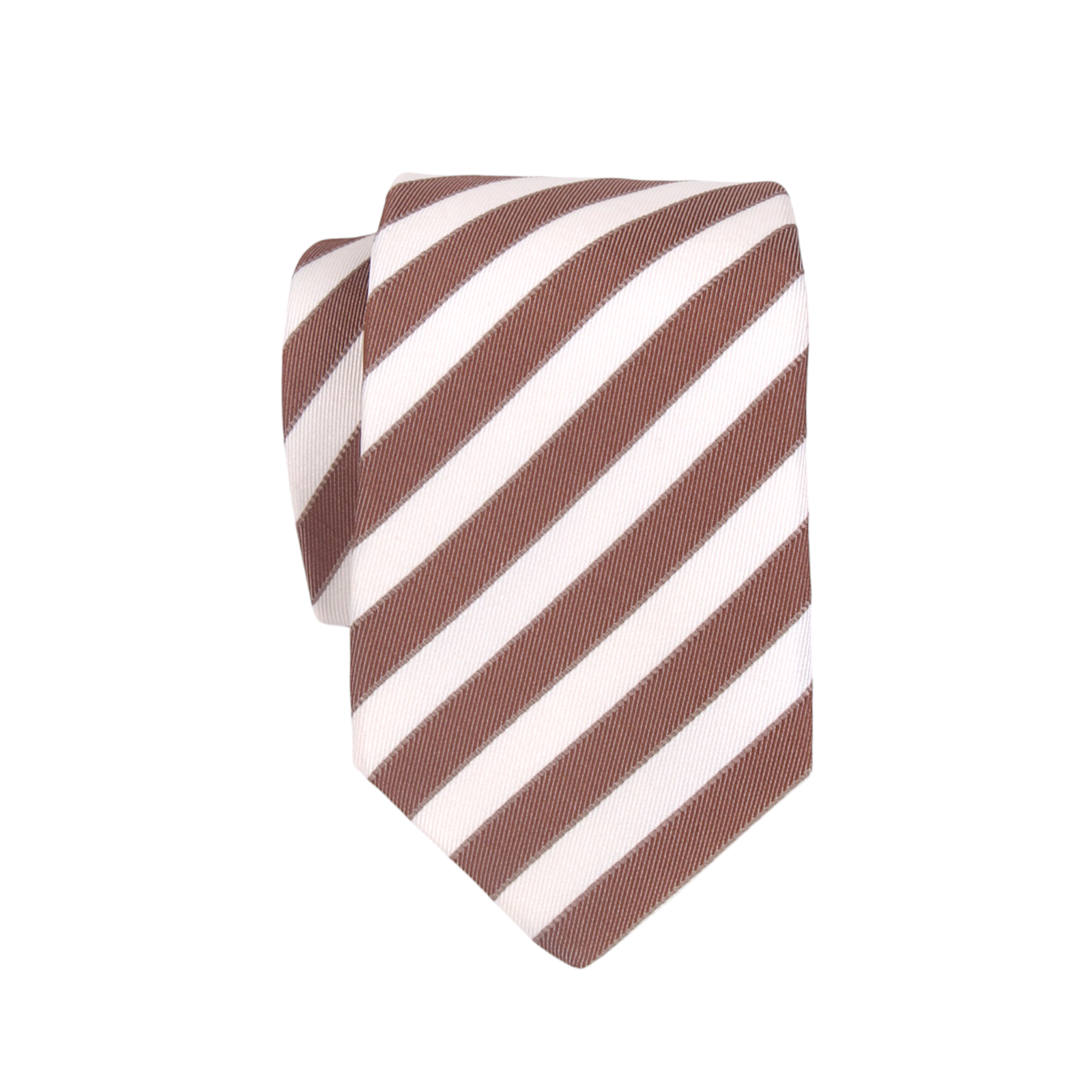 Luigi Borrelli brown and white striped tie