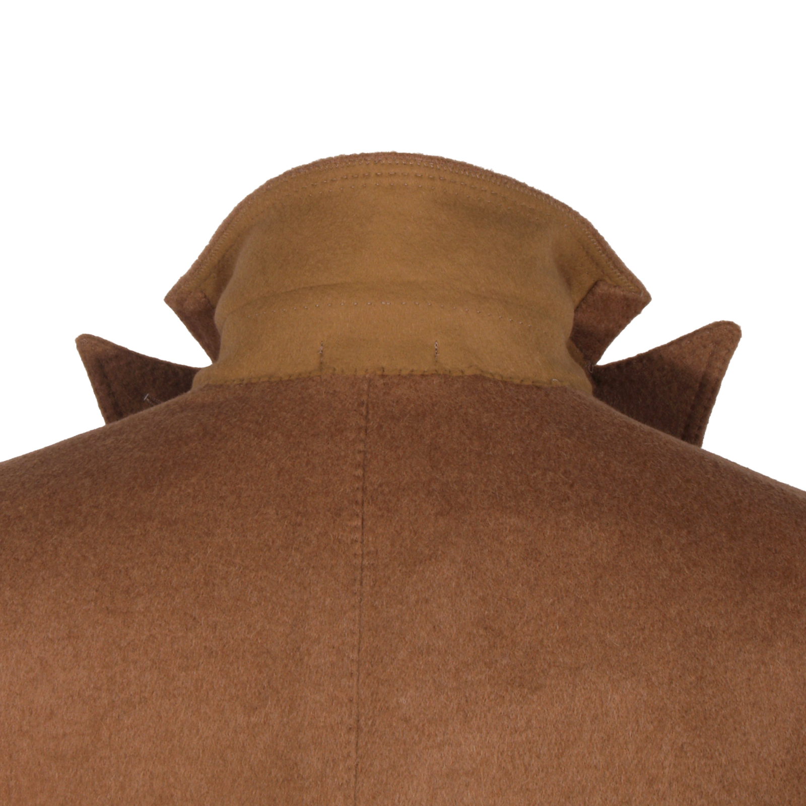 Gaiola Napoli double-breasted coat in natural brown made from camel hair