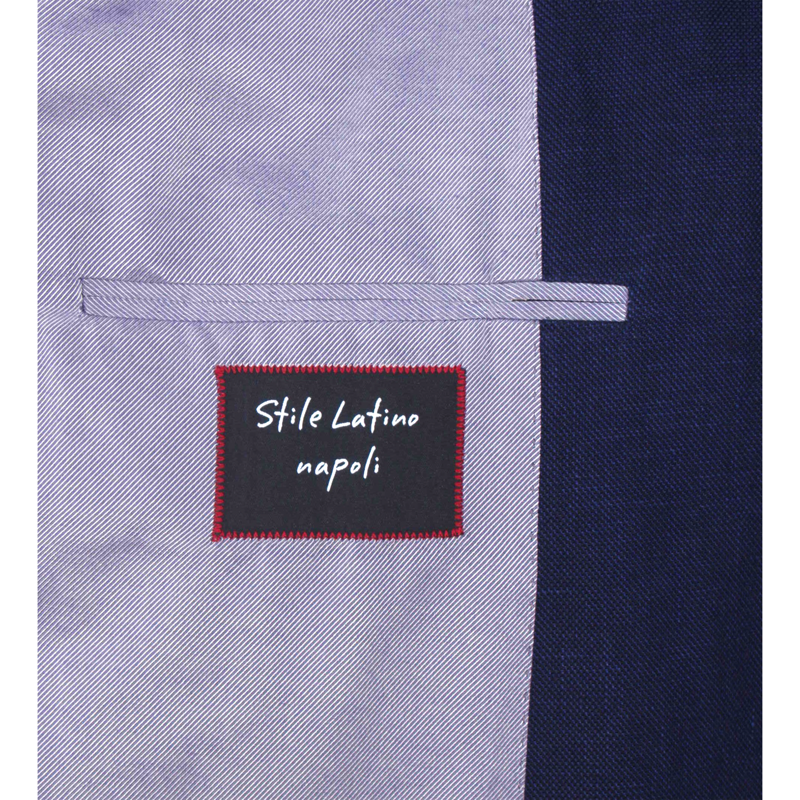 Stile Latino Napoli Baumwolle Leinenanzug Blau