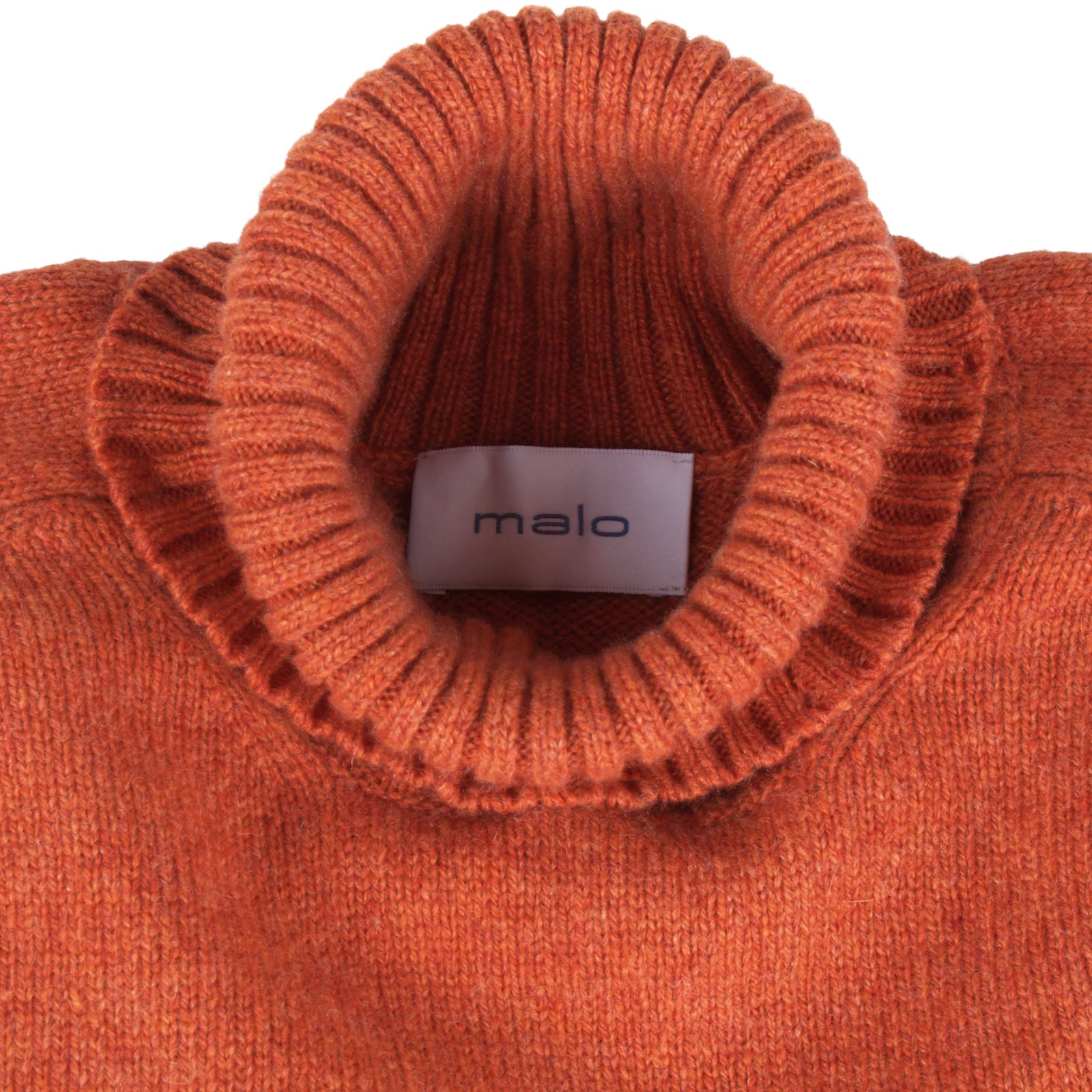 Malo Kaschmir Rollkragenpullover in Rostrote