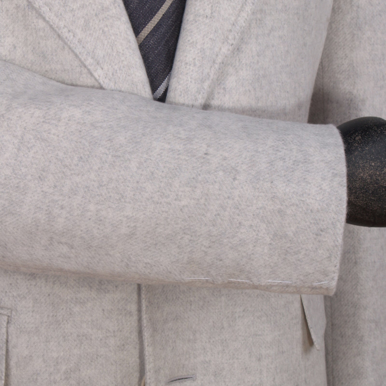 Gaiola Napoli virgin wool cashmere coat in light gray