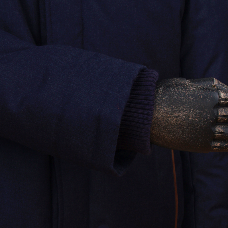 Manto Schurwolle Jacke in Dunkelblau mit Green Storm System