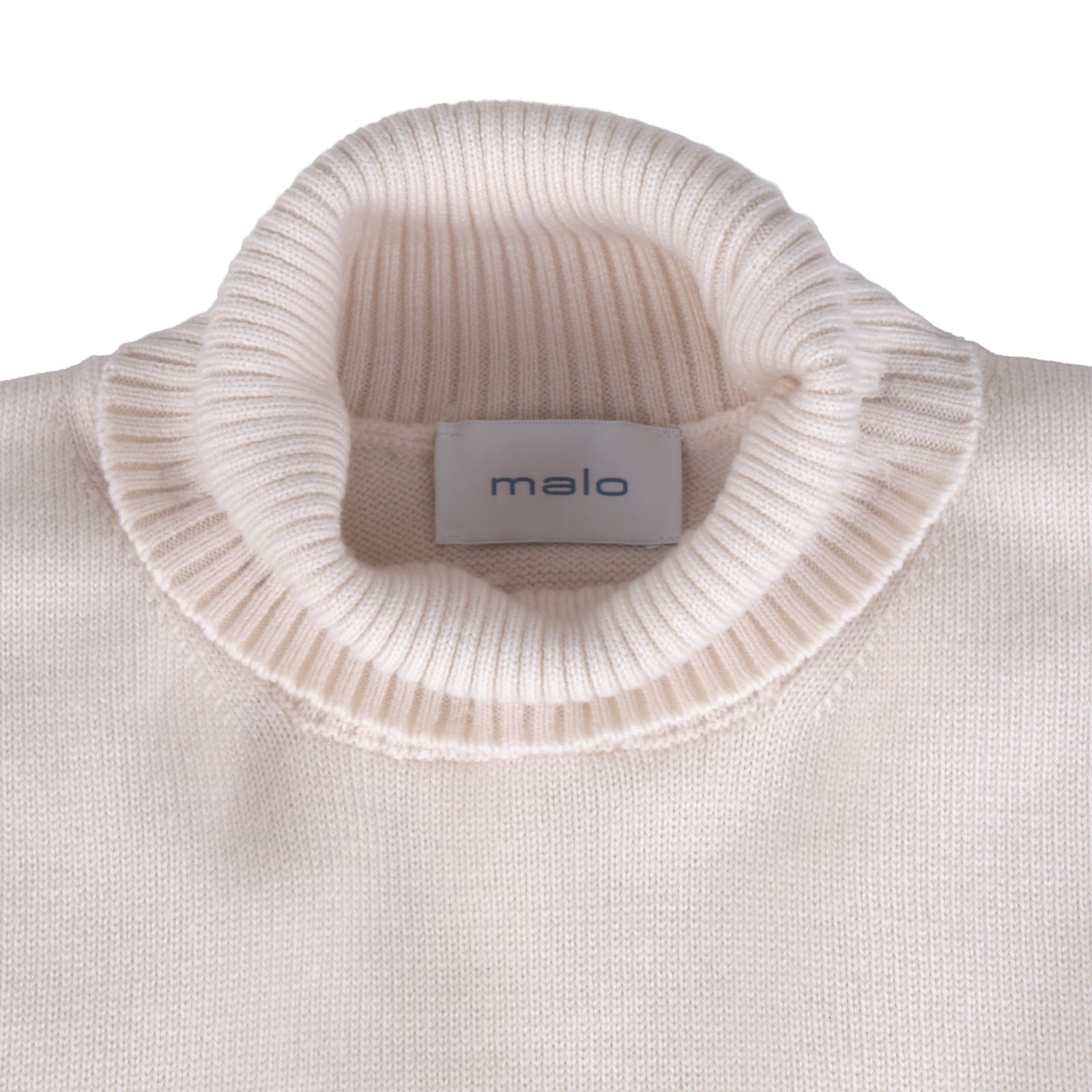 Malo Schurwolle Rollkragenpullover in Cremefarbe