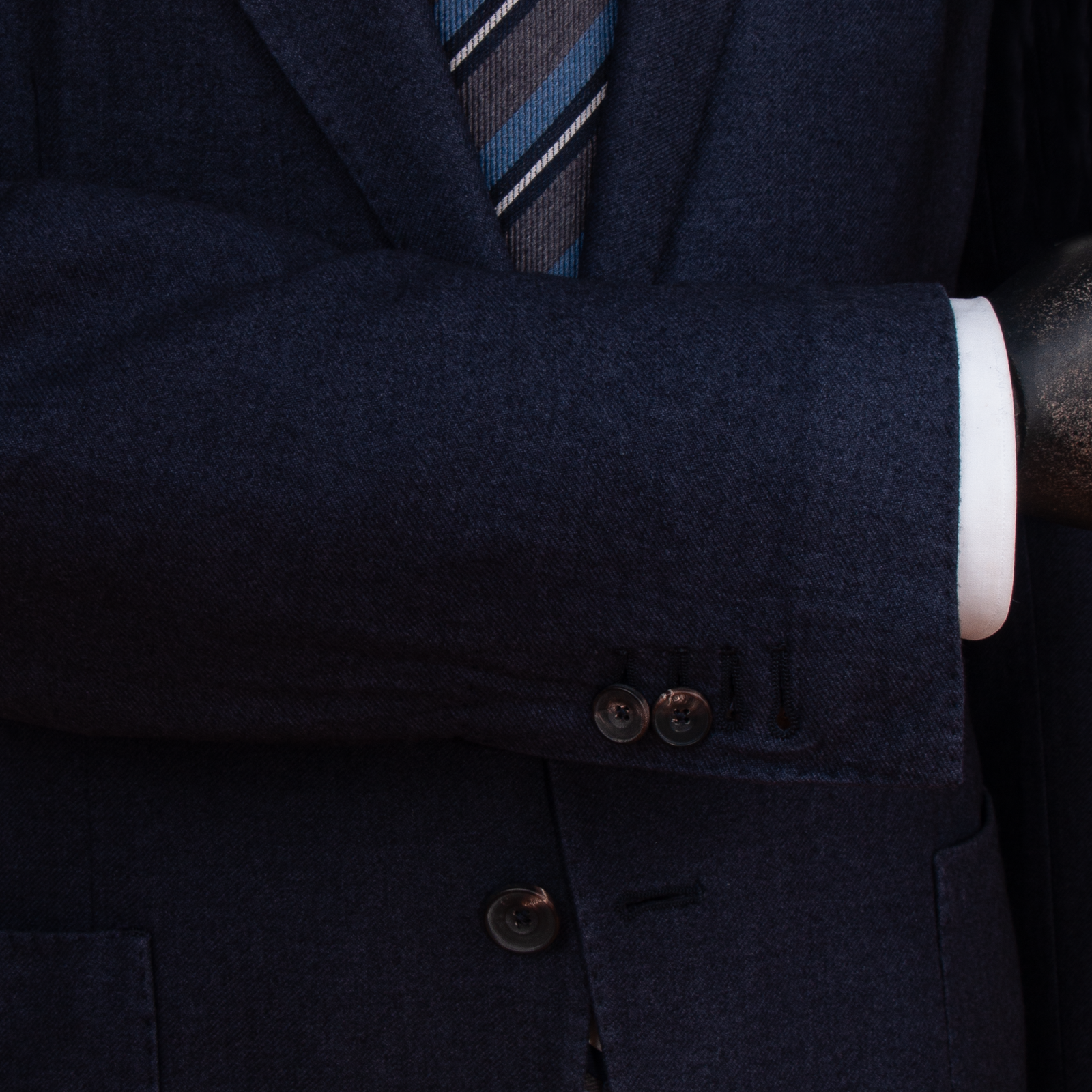 Santaniello cashmere silk jacket in dark blue