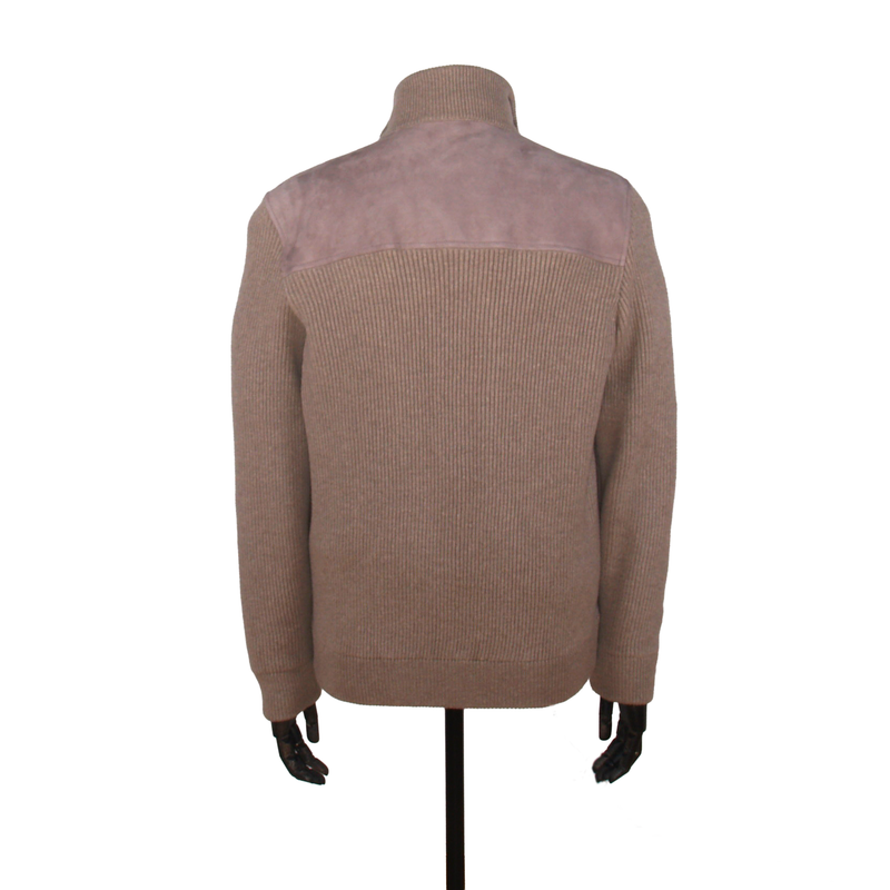 Fioroni Shearling Bomberjacke mit Strickeinsätzen