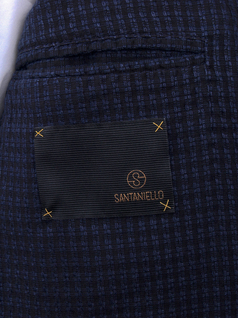 Santaniello Baumwolle Viskose Leinensakko Blau