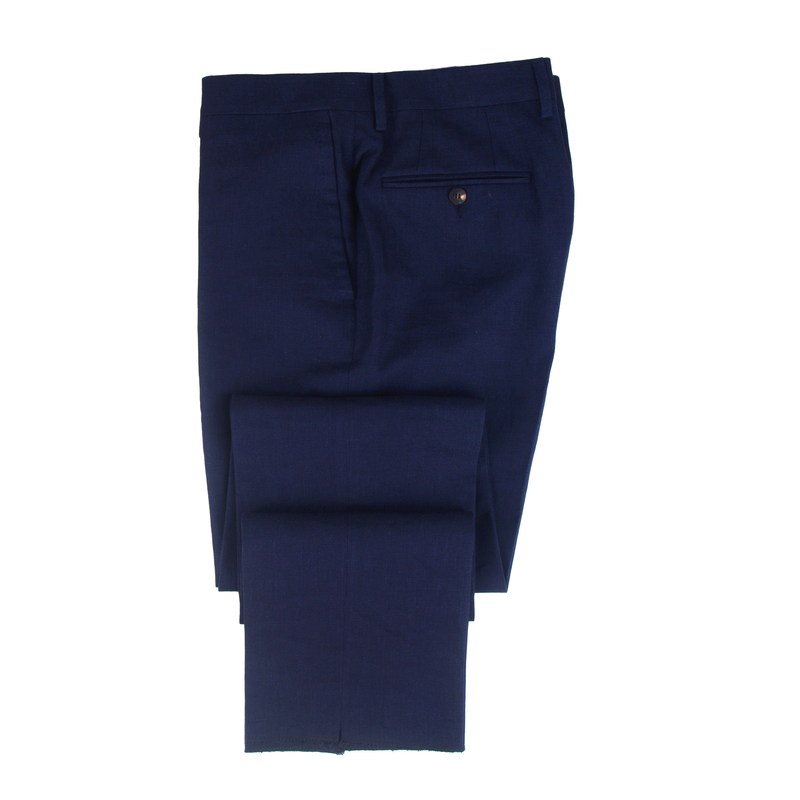 Stile Latino Napoli Baumwolle Leinenanzug Blau