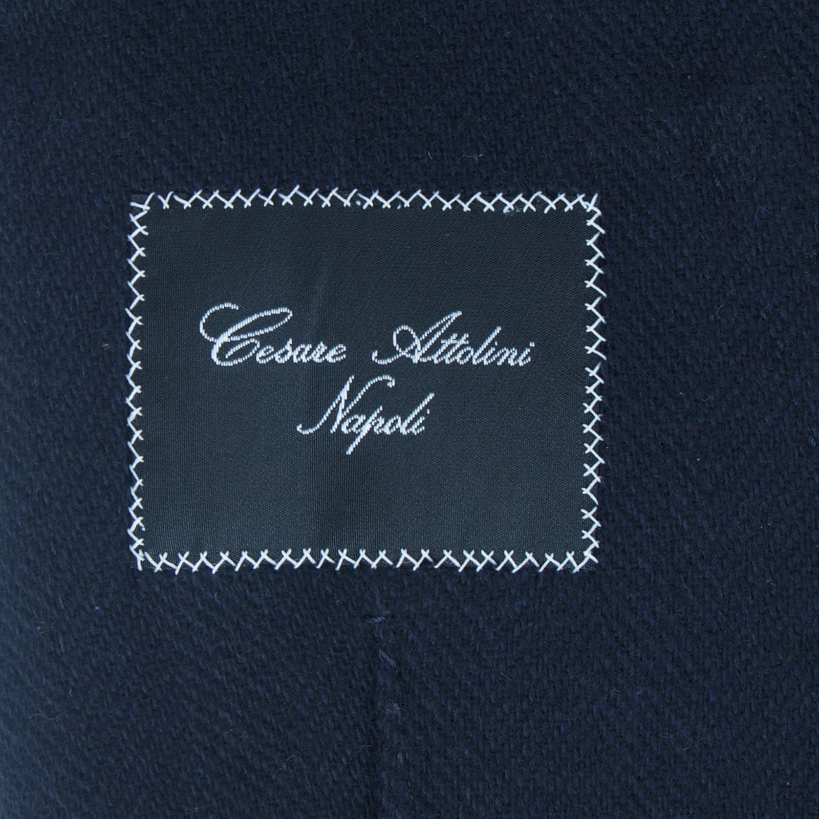 Cesare Attolini Sakko aus reinem Kaschmir in Nachtblau mit Fischgrätmuster