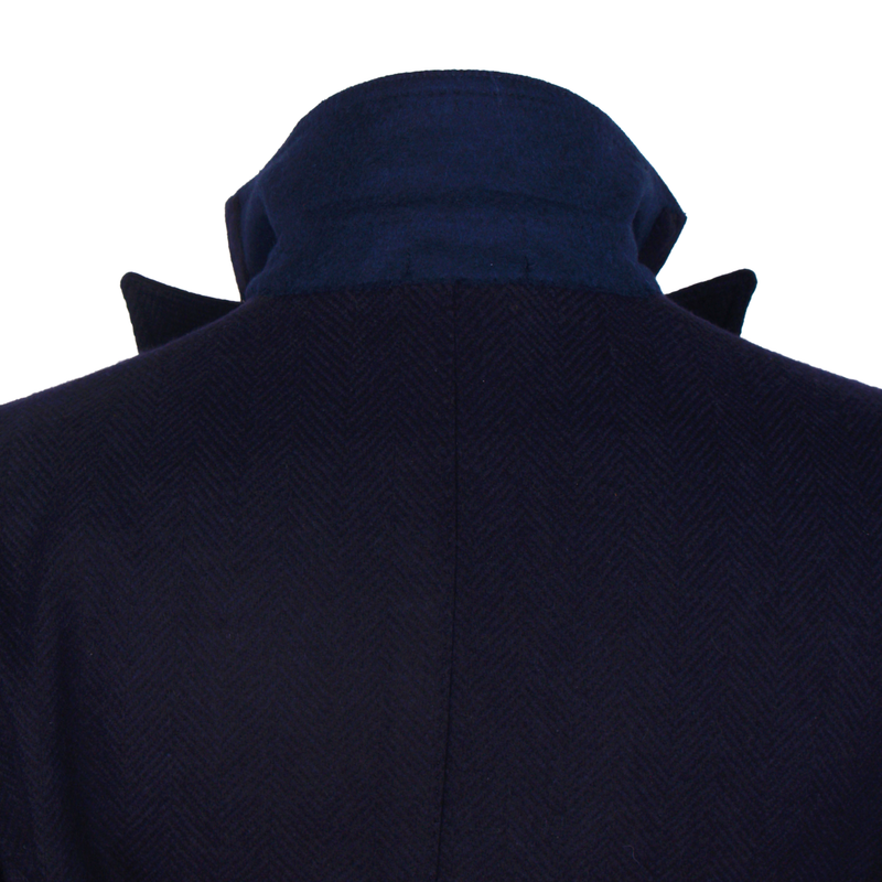 Gaiola Napoli coat dark blue in a wide herringbone pattern