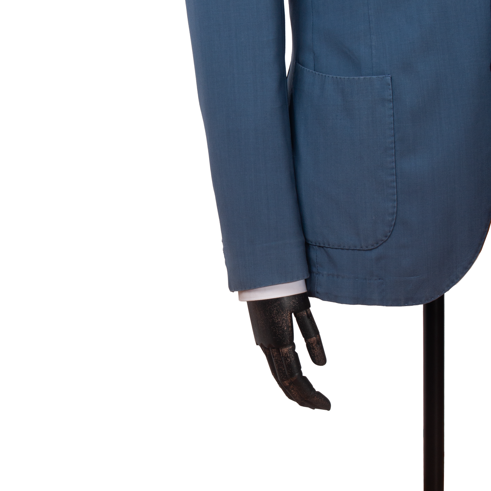 Santaniello linen suit in steel blue
