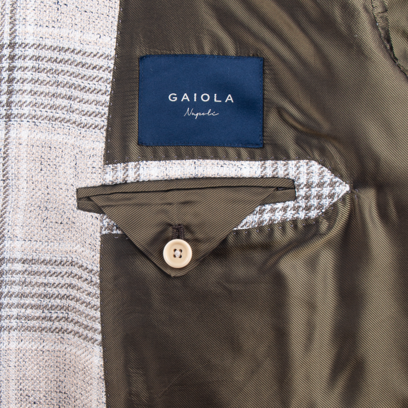 Gaiola Napoli Leinensakko Beige Kariert