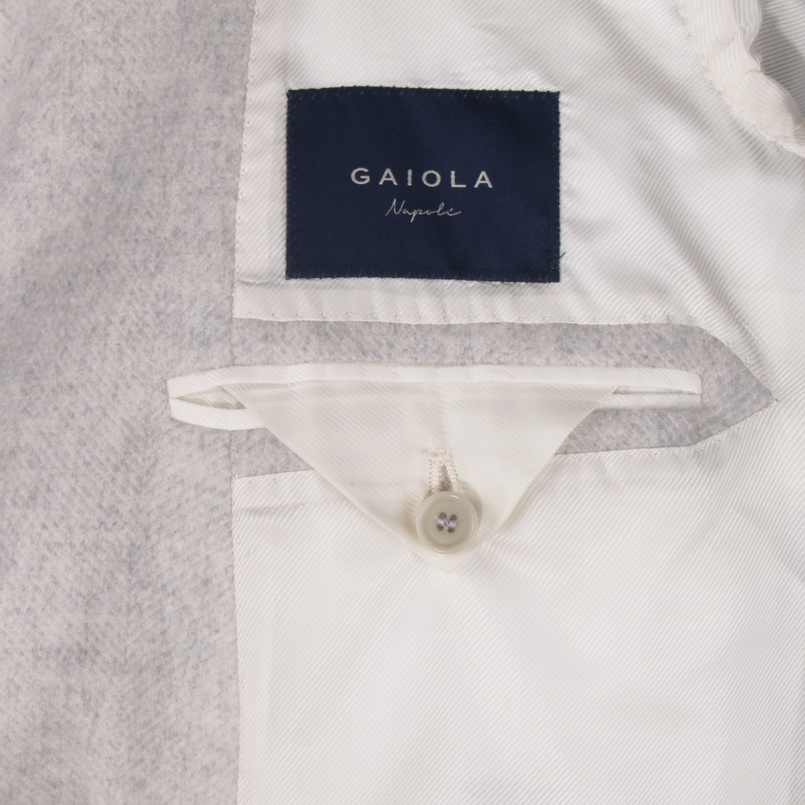 Gaiola Napoli virgin wool cashmere coat in light gray
