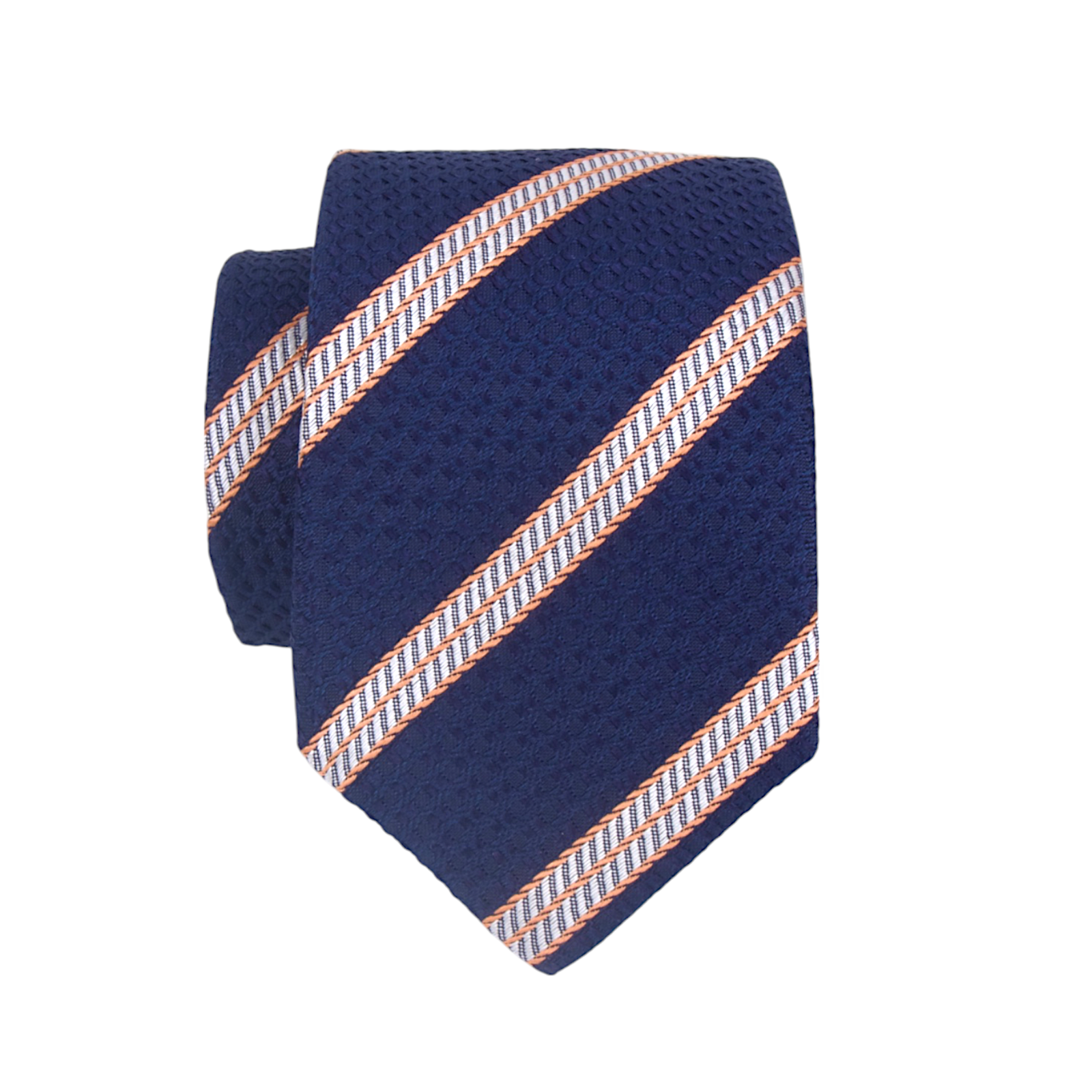 Luigi Borrelli blau silber orange Krawatte