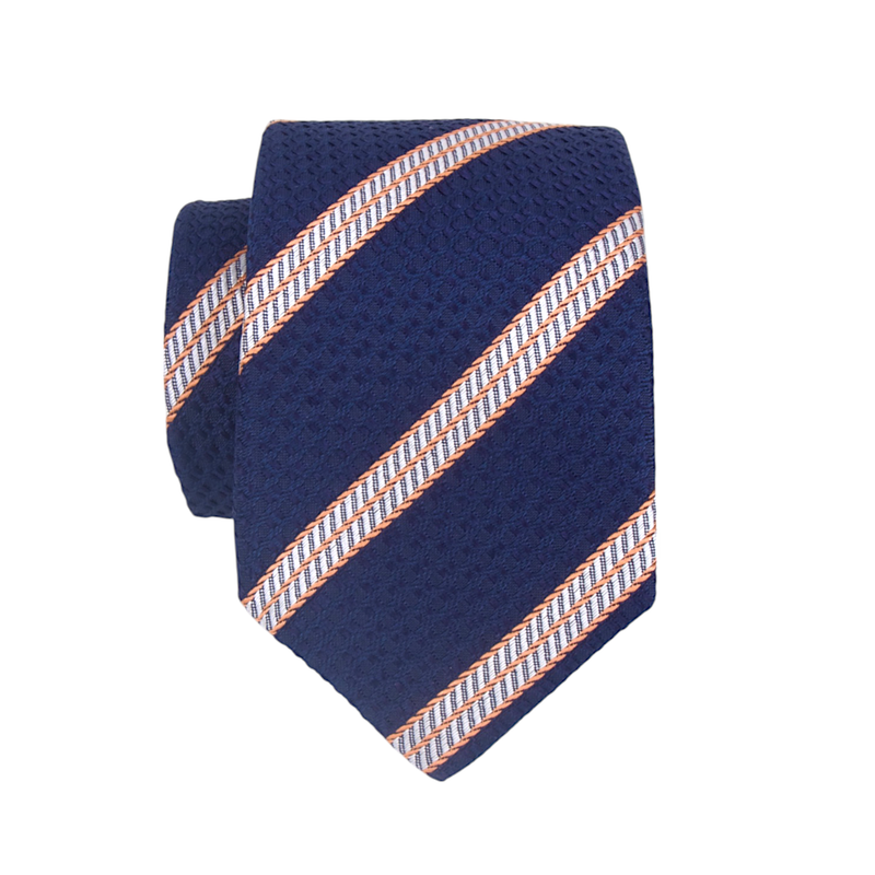 Luigi Borrelli blau silber orange Krawatte