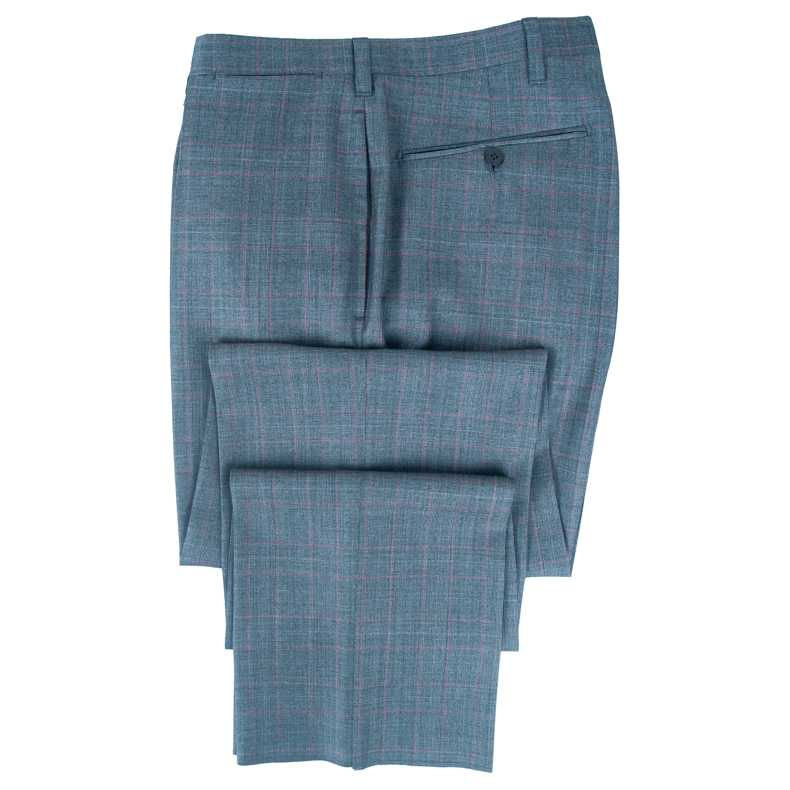 Cesare Attolini hellgrauer Glencheck Anzug mit leichtem roten Überkaro